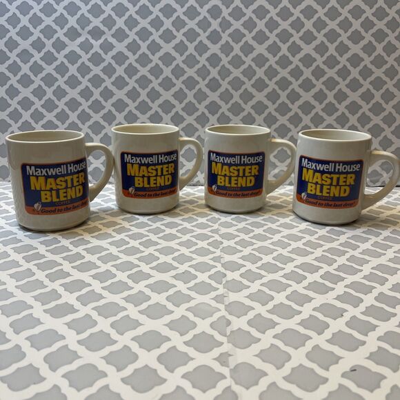 Other - Vintage Lot of 4 Maxwell House Master Blend Coffee Cups Mugs EUC